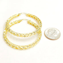 Load image into Gallery viewer, New 10K yellow Gold 2.25" 3.3mm Turkish hoop Earrings Round fine jewelry 8.1g