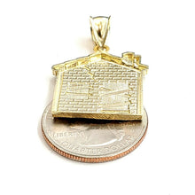 Load image into Gallery viewer, New 10k yellow gold trap house pendant charm diamond cut gift fine jewelry 3.1g