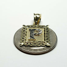 Load image into Gallery viewer, 10k two tone gold initial P pendant alphabet charm diamond cut fine jewelry 1.9g