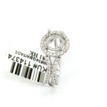 Load image into Gallery viewer, 0.39Ct Natural Diamond 14k White Gold Semi Mount halo Ring round center size 6.5