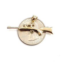 Load image into Gallery viewer, New 14k yellow Gold 3D gun rifle Pendant charm polished fine jewelry gift 3.1g
