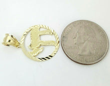 Load image into Gallery viewer, 10k yellow gold round chai Jewish kabbalah god pendant charm jewelry 0.76" 1.6g