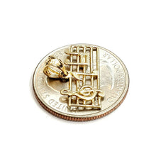Load image into Gallery viewer, 14k solid yellow Gold music sign note Pendant rectangular fine jewelry gift 1.2g