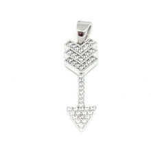 Load image into Gallery viewer, New 14k white Gold arrow pendant cubic zirconia fine jewelry gift 1.4g