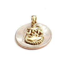 Load image into Gallery viewer, 14k yellow Gold USN Pendant United States Navy military anchor fine jewelry 2.5g