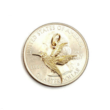 Load image into Gallery viewer, 14k yellow Gold tiny hummingbird Pendant charm fine gift jewelry for her 0.5g