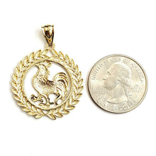 Load image into Gallery viewer, 14k yellow Gold rooster chicken bird Pendant charm diamond cut fine jewelry 3.8g