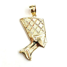 Load image into Gallery viewer, 10k solid yellow Gold Egyptian queen Nefertiti head Pendant fine jewelry 3.6g