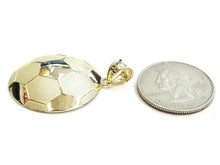 Load image into Gallery viewer, New 10k yellow Gold soccer ball Pendant charm sport fine gift jewelry 1.16" 4.4g