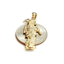 Load image into Gallery viewer, 14k yellow Gold fireman firewoman firefighter Pendant charm fine jewelry 3.4g