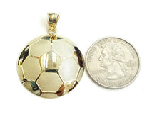 Load image into Gallery viewer, New 10k yellow Gold soccer ball Pendant charm sport fine gift jewelry 1.16" 4.4g