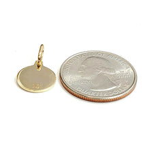 Load image into Gallery viewer, 14k solid yellow Gold round saint Christopher Pendant religious gift 0.48" 1.5g