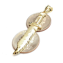 Load image into Gallery viewer, New 10k yellow Gold dagger knife Pendant charm fine gift jewelry for men 3.5g