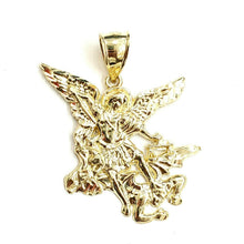 Load image into Gallery viewer, New 10k yellow gold saint Michael pendant charm fine religious gift jewelry 5.4g