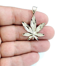 Load image into Gallery viewer, 10k yellow gold marijuana leaf weed pendant charm medical gift fine jewelry 2.6g
