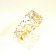 Load image into Gallery viewer, New 14k Gold woman's heart band ring two tone fine gift jewelry for women size 7