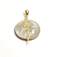 Load image into Gallery viewer, New 14k yellow gold lightning bolt pendant charm gift fine jewelry 0.8g