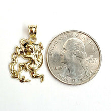 Load image into Gallery viewer, 10k yellow solid Gold Aquarius zodiac astrology Pendant charm fine jewelry 1.6g