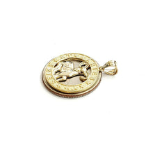 Load image into Gallery viewer, 10k yellow solid Gold round Ram Aries Zodiac Sign Pendant fine jewelry 2.4g