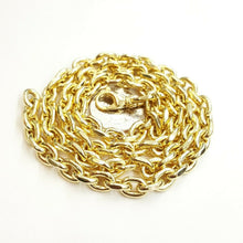 Load image into Gallery viewer, New 10K yellow gold 7.75mm Hollow rolo link chain Necklace fine gift 40.2g 26"