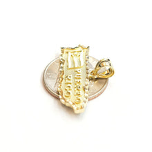 Load image into Gallery viewer, New 10k yellow gold Puerto Rico outline map pendant charm gift fine jewelry 2.9g