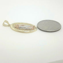 Load image into Gallery viewer, 14k Gold multi tone oval saint Jude juda Pendant charm fine religious gift 2.2g