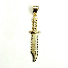 Load image into Gallery viewer, New 10k yellow Gold dagger knife Pendant charm fine gift jewelry for men 3.6g