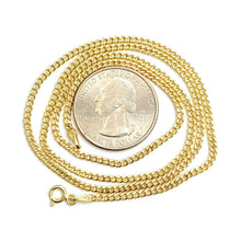 Load image into Gallery viewer, 10K yellow gold 2mm thin Hollow Cuban Miami chain Necklace fine jewelry 20" 2.7g