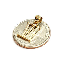 Load image into Gallery viewer, New 14KT Yellow Gold Solid Roman number 6 Pendant charm gift Fine Jewelry 1.2g