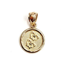 Load image into Gallery viewer, 14k yellow Gold tiny round seven wishes Friendship Pendant charm jewelry 1g