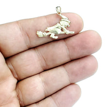 Load image into Gallery viewer, New 14k yellow Gold solid Witch on Broom Pendant charm Gift fine jewelry 1.8g