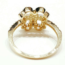 Load image into Gallery viewer, 14k yellow Gold woman's clover leaf heart ring cubic zirconia size 7.25