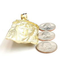 Load image into Gallery viewer, 10k yellow gold Jesus face head pendant charm fine men's religious jewelry 18.6g