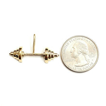 Load image into Gallery viewer, New 14k Yellow Gold Dumbbell weight lifter Pendant charm gift fine jewelry 2.3g
