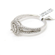 Load image into Gallery viewer, 0.37Ct Natural Diamond 14k White Gold Semi Mount halo center round Ring size 6.5