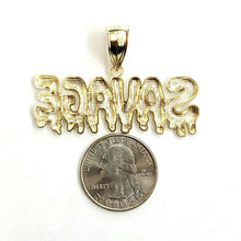 Load image into Gallery viewer, New 10k yellow Gold Savage Pendant charm diamond cut fine gift jewelry 5.7g