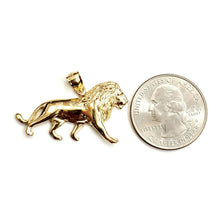 Load image into Gallery viewer, 14k yellow Gold lion full body Leo zodiac Pendant charm gift fine jewelry 3.4g