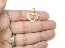 Load image into Gallery viewer, New 14k yellow Gold heart Pendant charm zirconia gift for her fine jewelry 1.9g