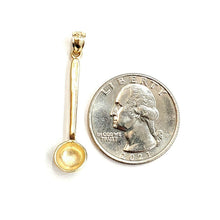 Load image into Gallery viewer, 14k yellow Gold solid 3D Ladle Pendant charm gift fine Kitchenware jewelry 1.6g