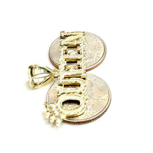 Load image into Gallery viewer, 10k yellow Gold Queen Crown Tiara Pendant charm diamond cut fine jewelry 4.4g