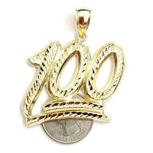 Load image into Gallery viewer, New 10K Solid Yellow Gold Diamond Cut One Hundred 100 Charm Pendant jewelry 8.3g