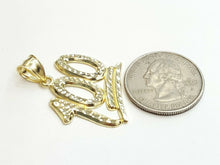 Load image into Gallery viewer, New 10K Solid Yellow Gold Diamond Cut One Hundred 100 Charm Pendant jewelry 2.9g