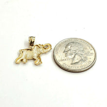 Load image into Gallery viewer, 14k yellow Gold elephant Pendant charm unisex fine gift good luck jewelry 1.3g