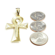 Load image into Gallery viewer, 10k yellow gold Egyptian ankh cross pendant charm fine religious jewelry 5.7g