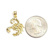 Load image into Gallery viewer, New 10k yellow gold scorpion Scorpio pendant charm zodiac sign fine jewelry 1.6g