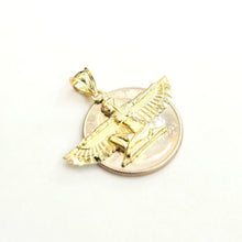 Load image into Gallery viewer, New 10k yellow solid Gold Egyptian isis winged goddess Pendant fine jewelry 2.3g