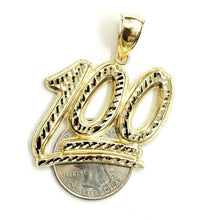 Load image into Gallery viewer, New 10K Solid Yellow Gold Diamond Cut One Hundred 100 Charm Pendant jewelry 6.9g