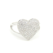 Load image into Gallery viewer, 0.50Ct Natural Diamond In 14k white Gold Women's heart Ring fine gift Size 7.25