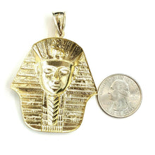 Load image into Gallery viewer, 10k yellow solid Gold Egyptian pharaoh king head Pendant jewelry fine gift 10.2g