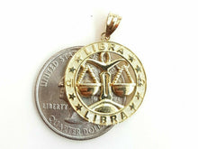 Load image into Gallery viewer, New 10k yellow Gold libra zodiac sign round Pendant charm fine gift jewelry 2.4g